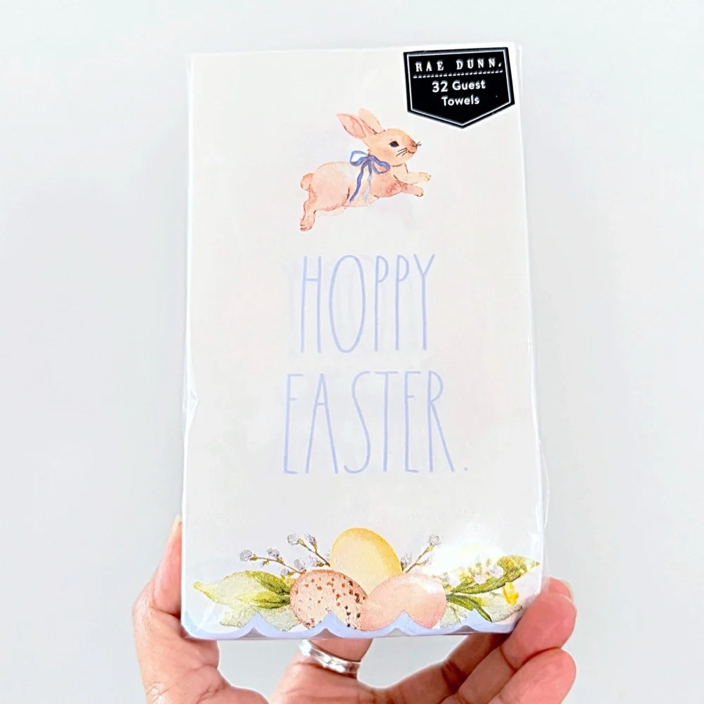 Rae Dunn HOPPY EASTER 32 Piece Disposable Guest Towels